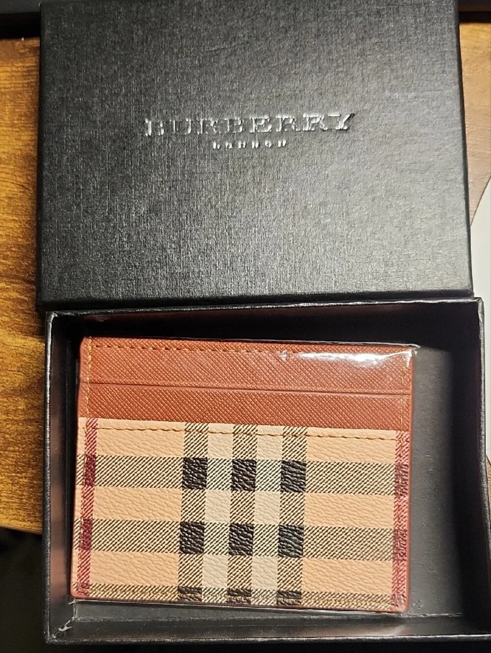 Plaid Leather Card Holder - Designer Style
